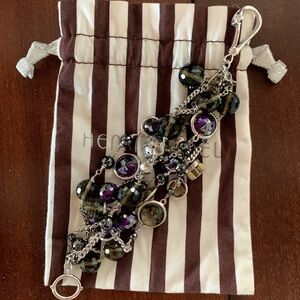 Henri Bendel Multi layered crystal chain bracelet